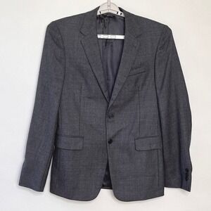 Prada Milano Wool Blend Blazer Men's 50R Charcoal Gray Italy Classic Business